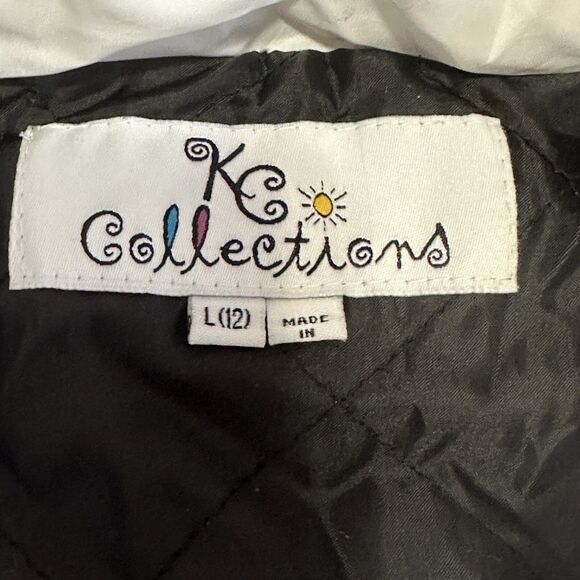 KC Collections Women's L Jacket White Hood Faux Fur Wind Rain Puffer Coat - Picture 2 of 10